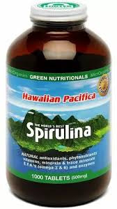 Green Nutritionals Hawaiian Spirulina 500mg 1000 tabs